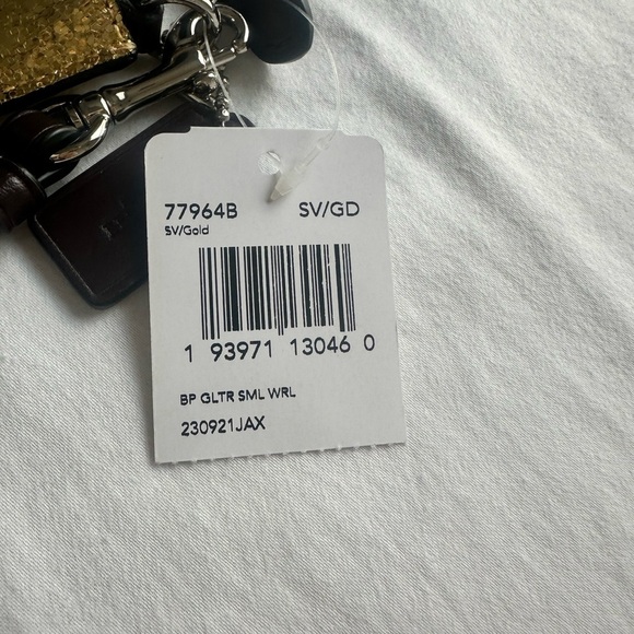 NWT Coach Gold Glitter Wristlet - Picture 4 of 7